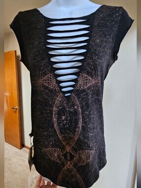 NWT Psylo Organic Cotton Cutout Top